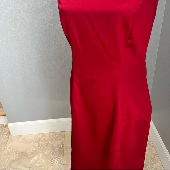 ANTONIO MELANI Red Asymmetrical One-Shoulder Cocktail Dress - Picture 9 of 12